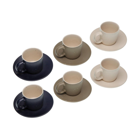 SET 6 TAZAS TE C/PLATO TASHI Versaotoño
