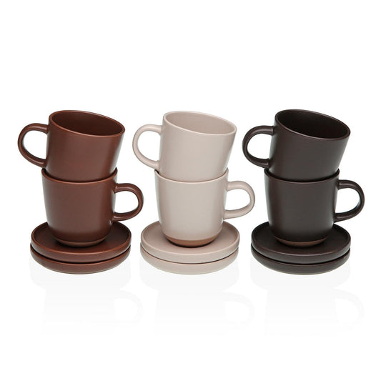 SET 6 TAZAS CAFE CON PLATO CHARLIZE Versaotoño