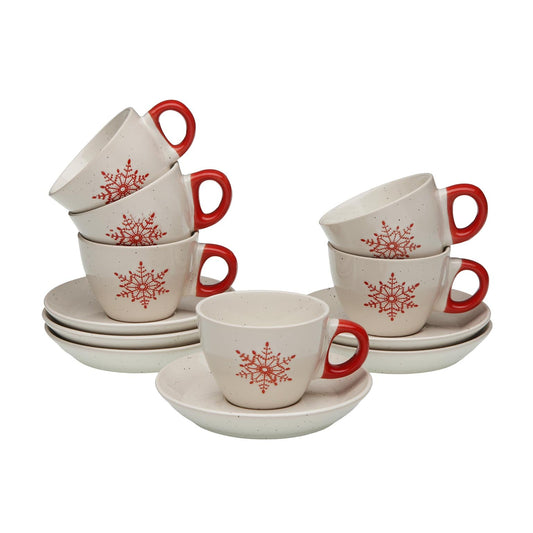SET 6 TAZAS CAFE CON PLATO YULE Versaotoño