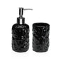 SET BAÑO 2 PCS HOJAS NEGRO Versaotoño