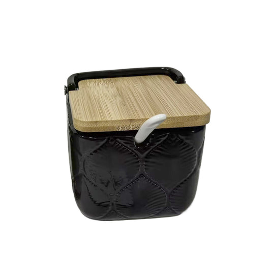 AZUCARERO CUADRADO NEGRO HOJAS VERSA FEBRERO