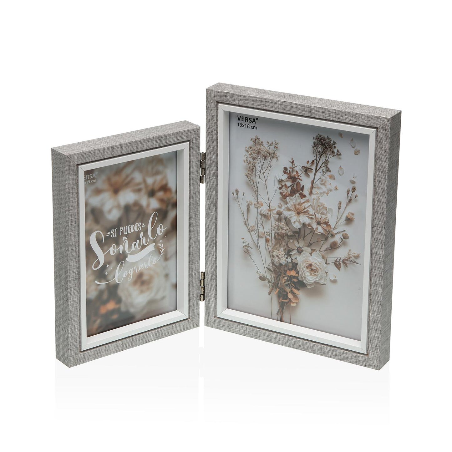 PORTAFOTO DE MADERA MAGY DOBLE 10x15 + 13x18