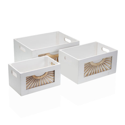 SET DE 3 CAJAS DE MADERA ADDA BLANCA Versaotoño