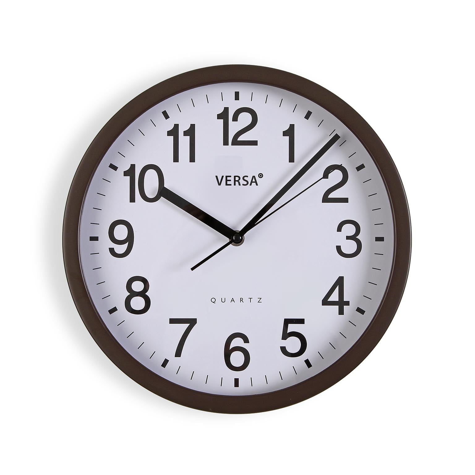 RELOJ DE PARED MARCO DE MADERA OSCURA 31CM Versaotoño