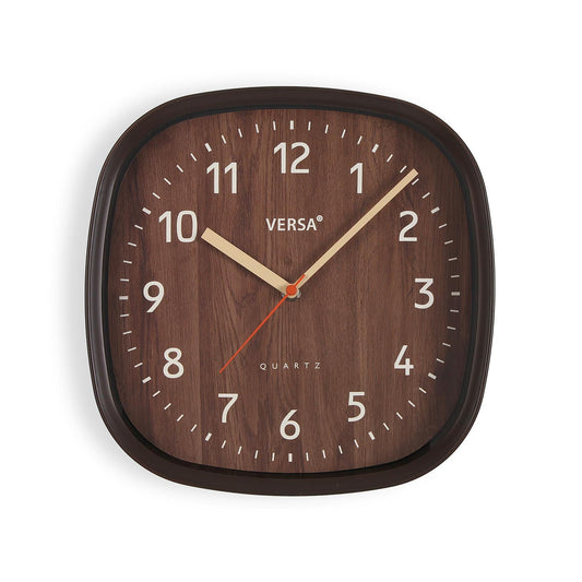 RELOJ DE PARED CUADRADO MADERA OSC 31CM Versaotoño