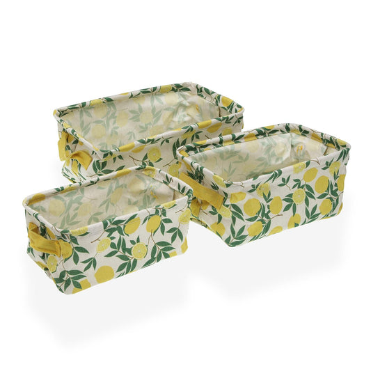 SET 3 CESTAS RECTANGULARES LEMONS Versaotoño