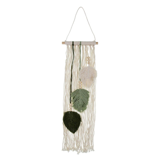 DECORACIÓN PARED MACRAMÉ  HOJAS VERDE Versaotoño