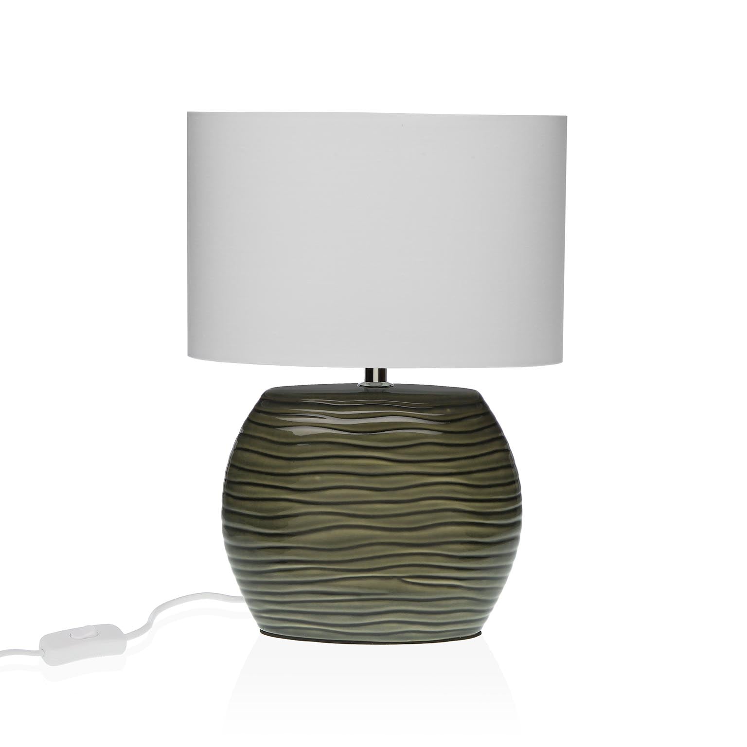 LAMPARA CERAMICA RAYAS GRIS Versaotoño