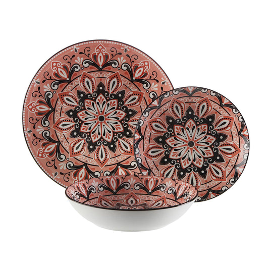 VAJILLA 18 PIEZAS MOSAICO ROSA Versaotoño