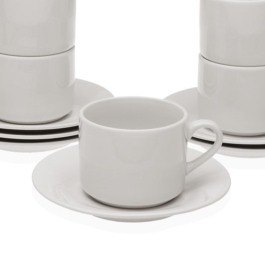 TAZA CON PLATO BLANCA 200ML Versaotoño