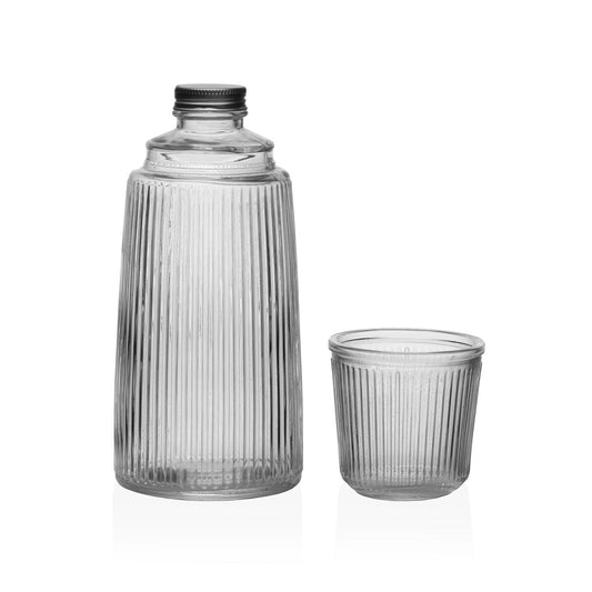 BOTELLA  CON VASO CRISTAL Versaotoño