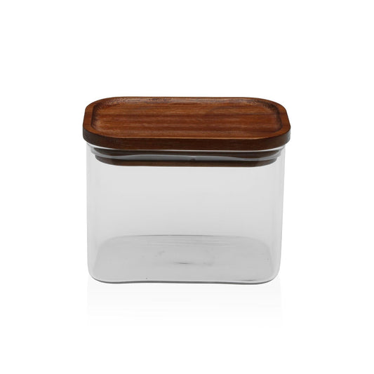 BOTE CUADRADO CON TAPA DE ACACIA 500ML Versaotoño