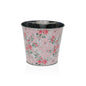 MACETA METALICA ROSA CON FLORES S Versaotoño