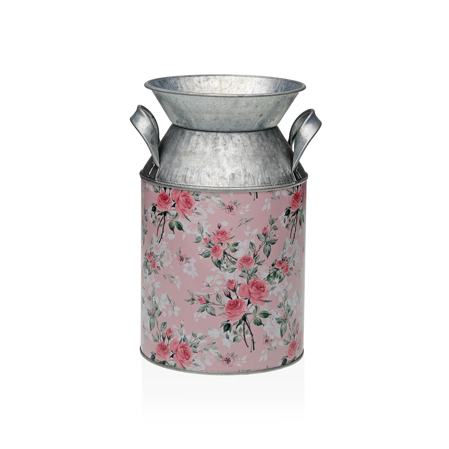 FLORERO METALICO ROSA CON FLORES Versaotoño