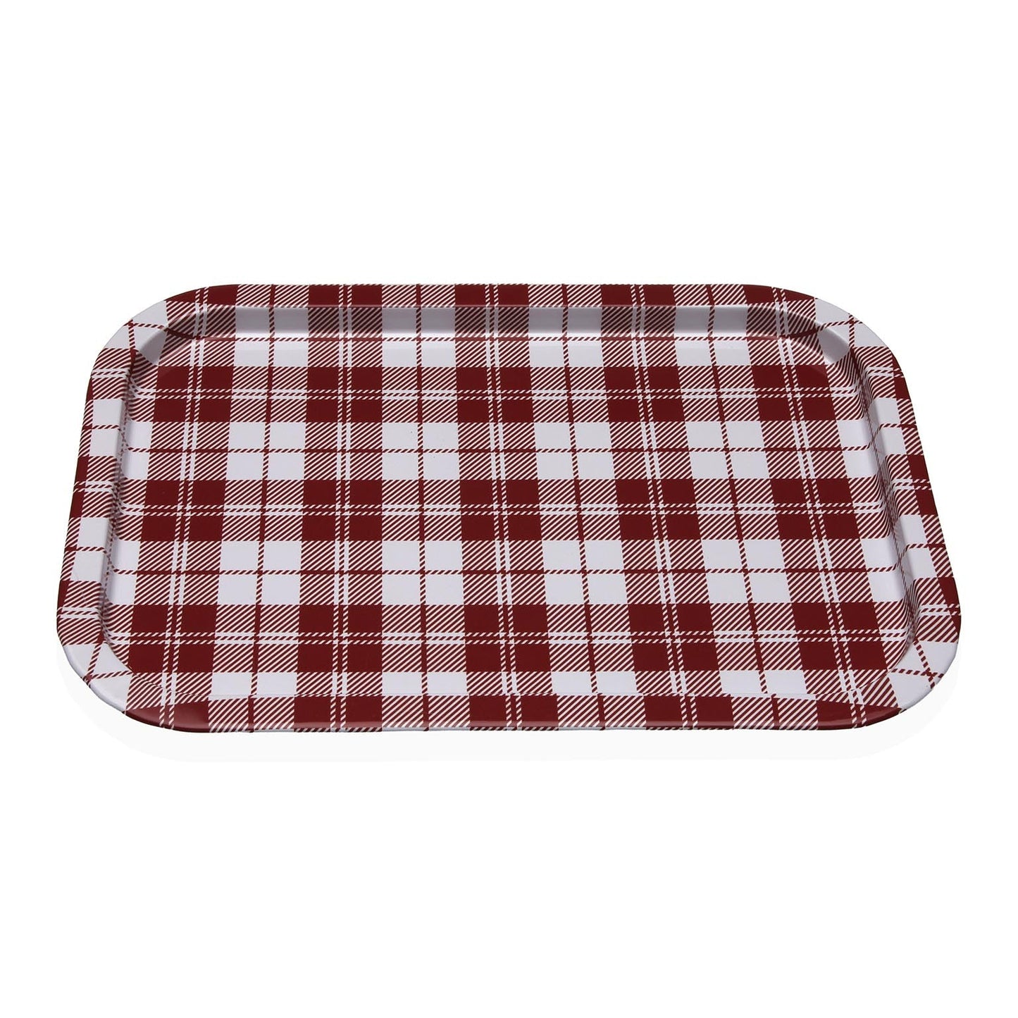 BANDEJA METALICA VICHY ROJO Versaotoño