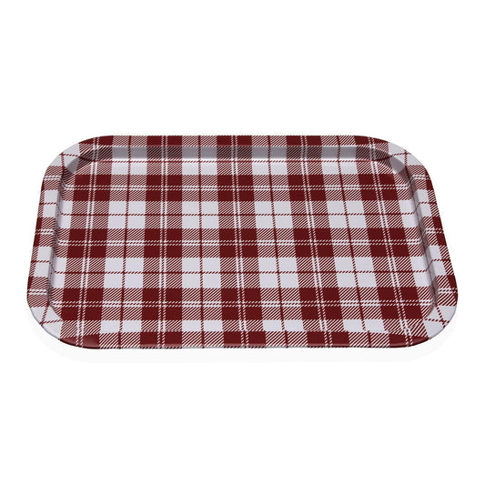 BANDEJA METALICA VICHY ROJO Versaotoño