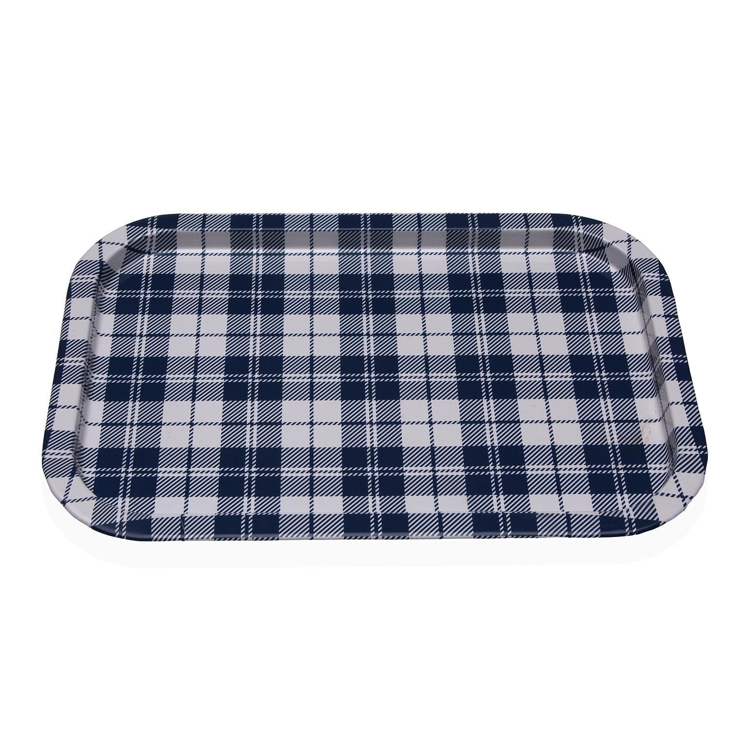 BANDEJA METALICA VICHY AZUL Versaotoño