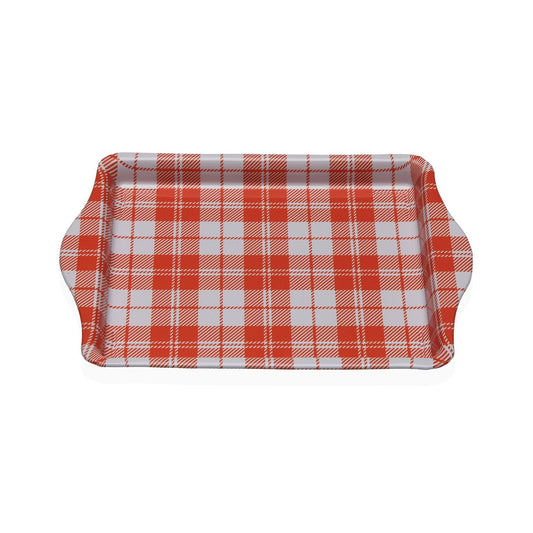BANDEJA METALICA CON ASAS VICHY NARANJA Versaotoño