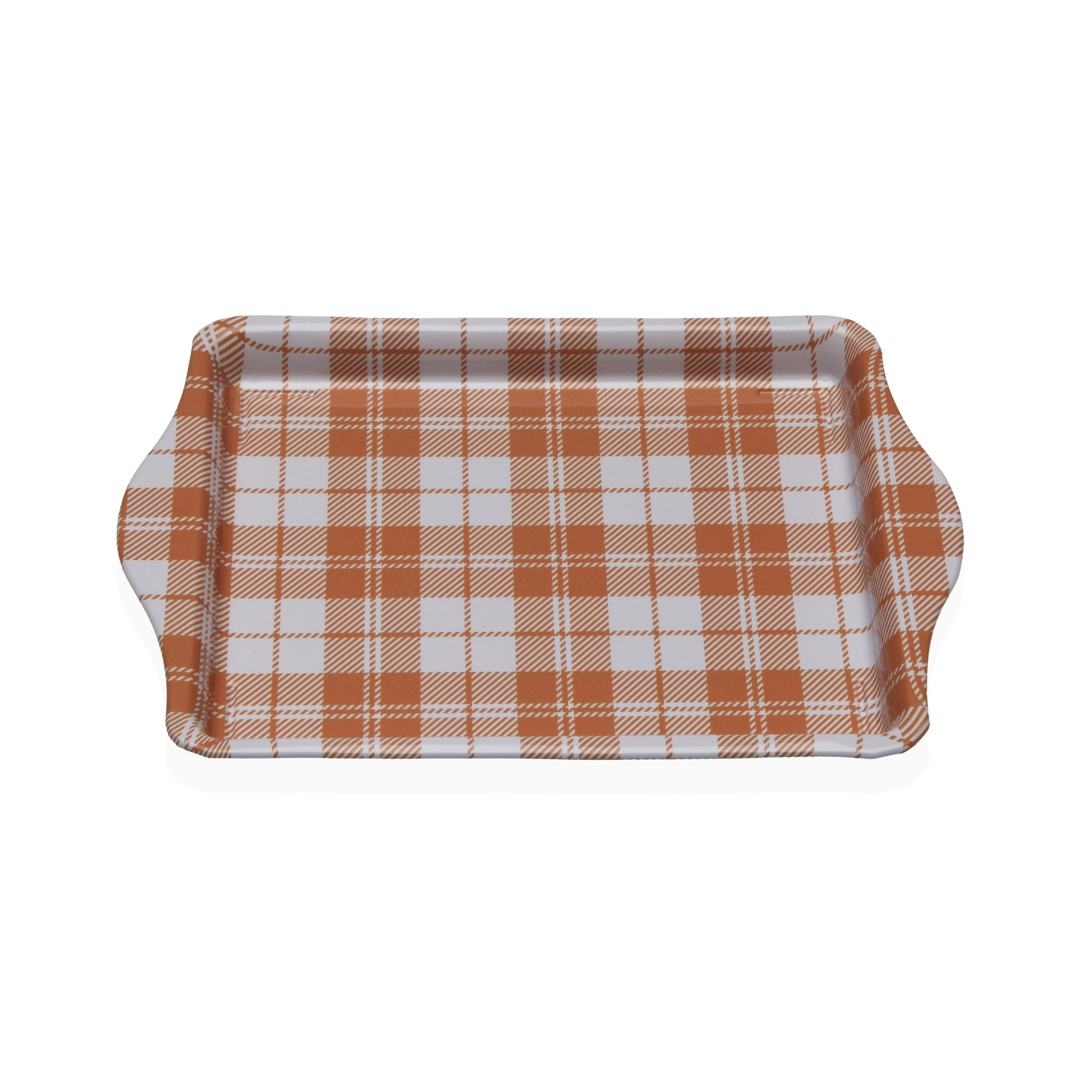 BANDEJA METALICA CON ASAS VICHY AMARILLO Versaotoño