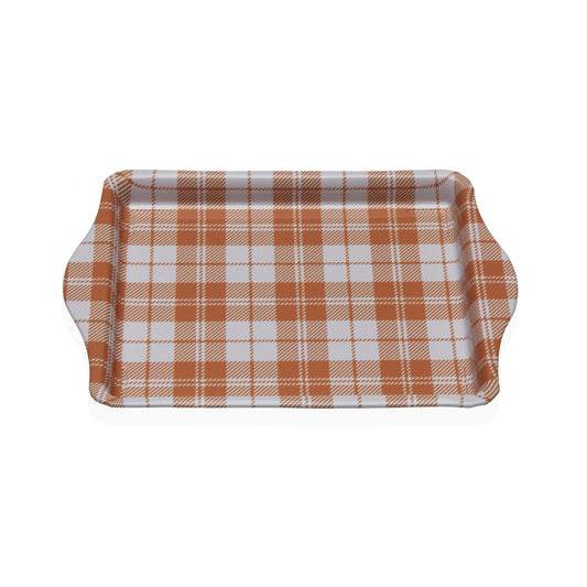 BANDEJA METALICA CON ASAS VICHY AMARILLO Versaotoño