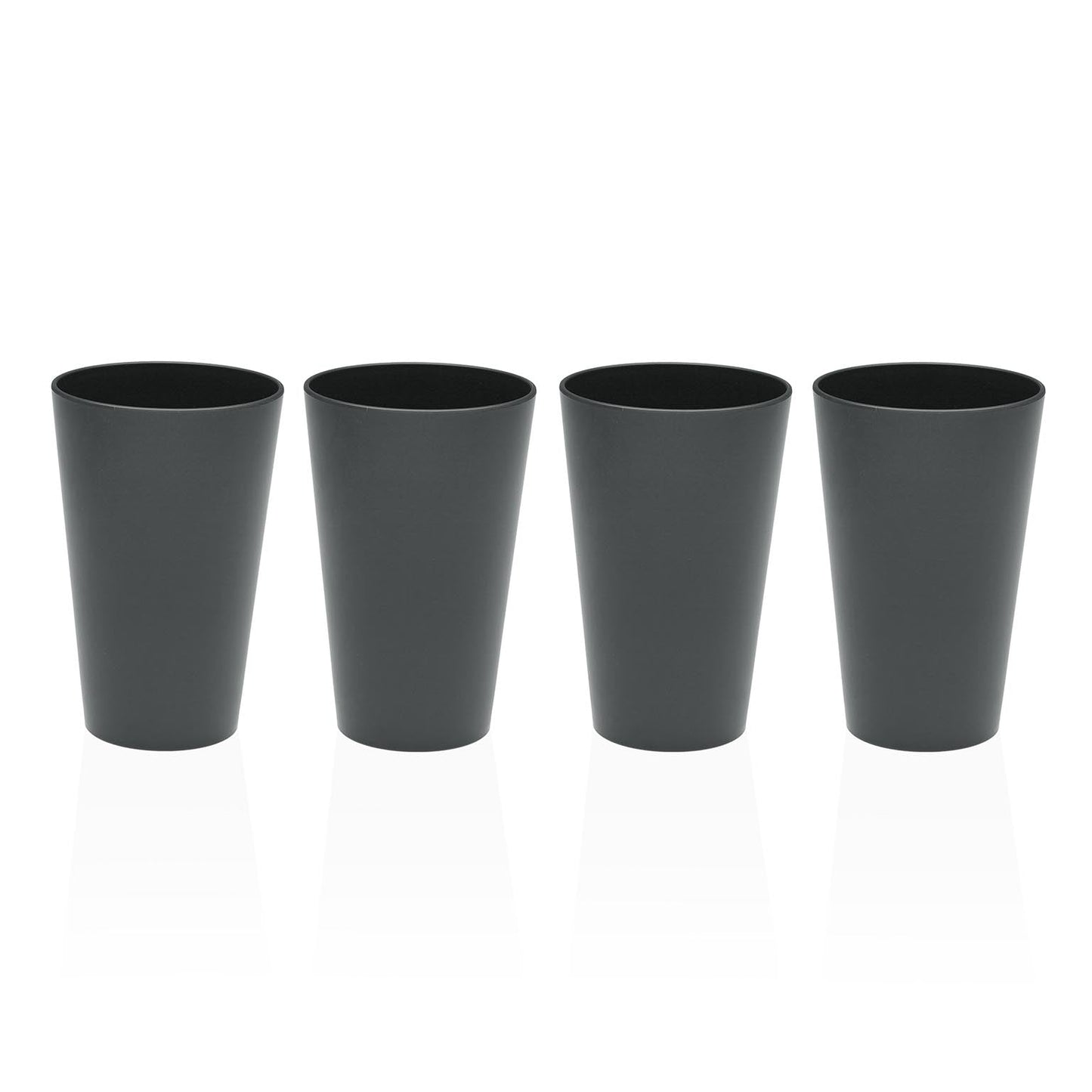 SET 4 VASOS GRISES Versaotoño