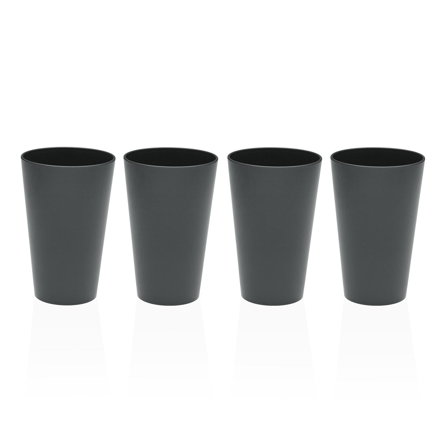 SET 4 VASOS GRISES Versaotoño