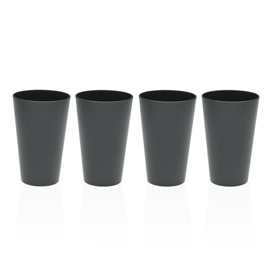 SET 4 VASOS GRISES Versaotoño