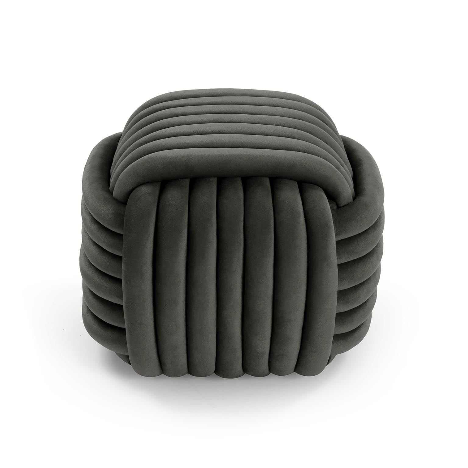 PUF CUADRADO GRIS OSCURO KNOT VERSA 2026 JUNIO