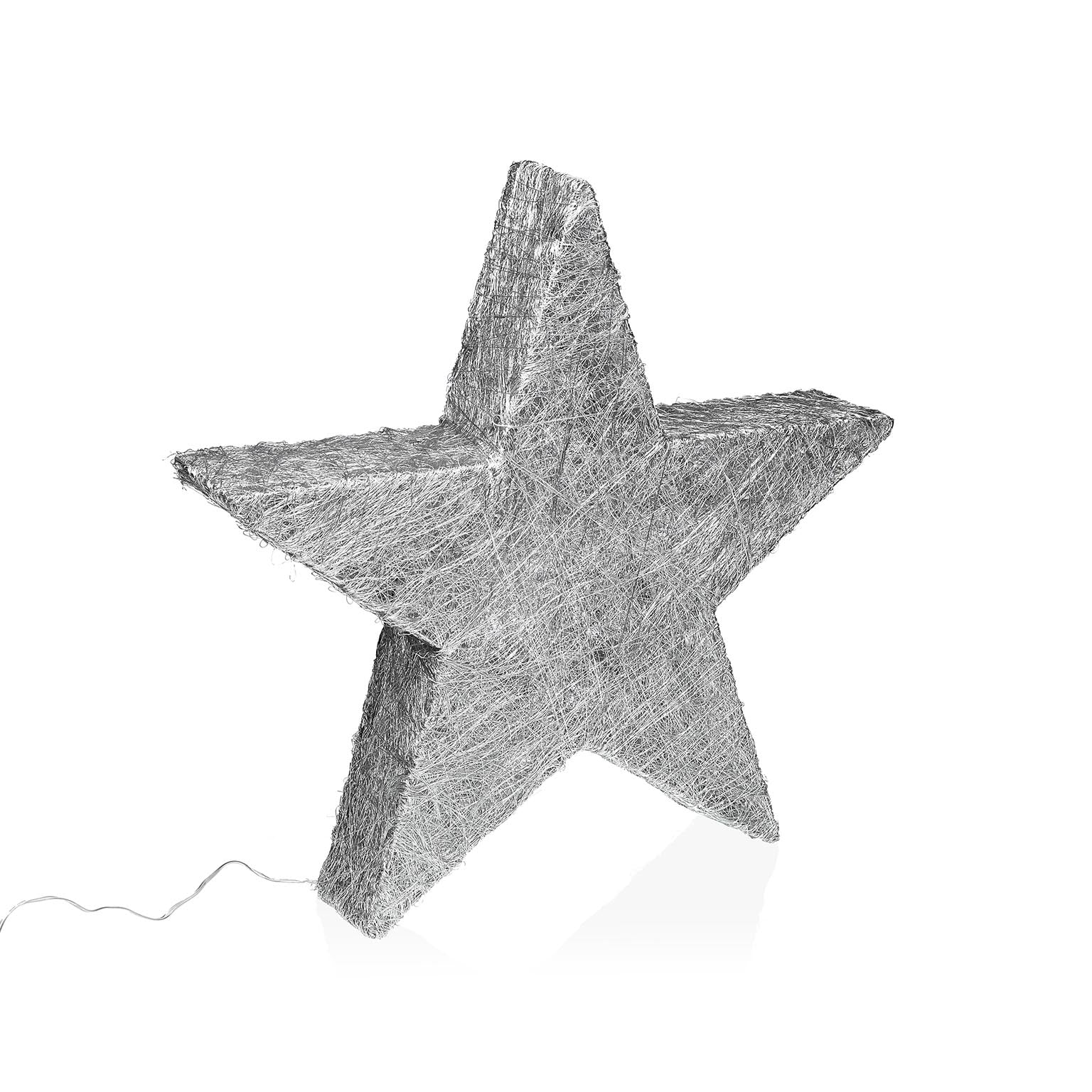 ESTRELLA PLATEADA EN 3D LUMINOSA 30CM Versaotoño