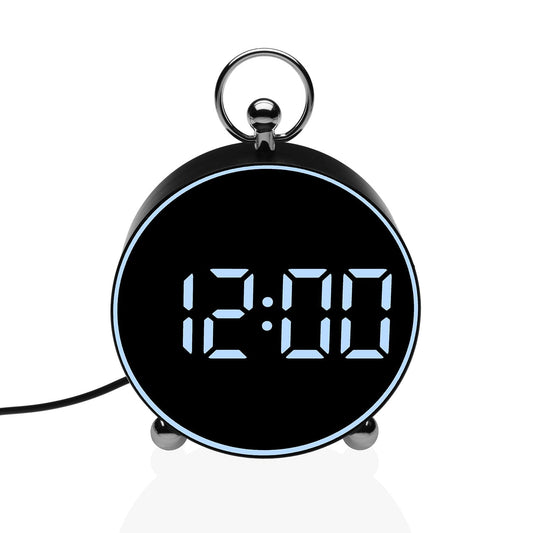 RELOJ DESPERTADOR DIGITAL NEGRO LUZ BLANCA Versaotoño