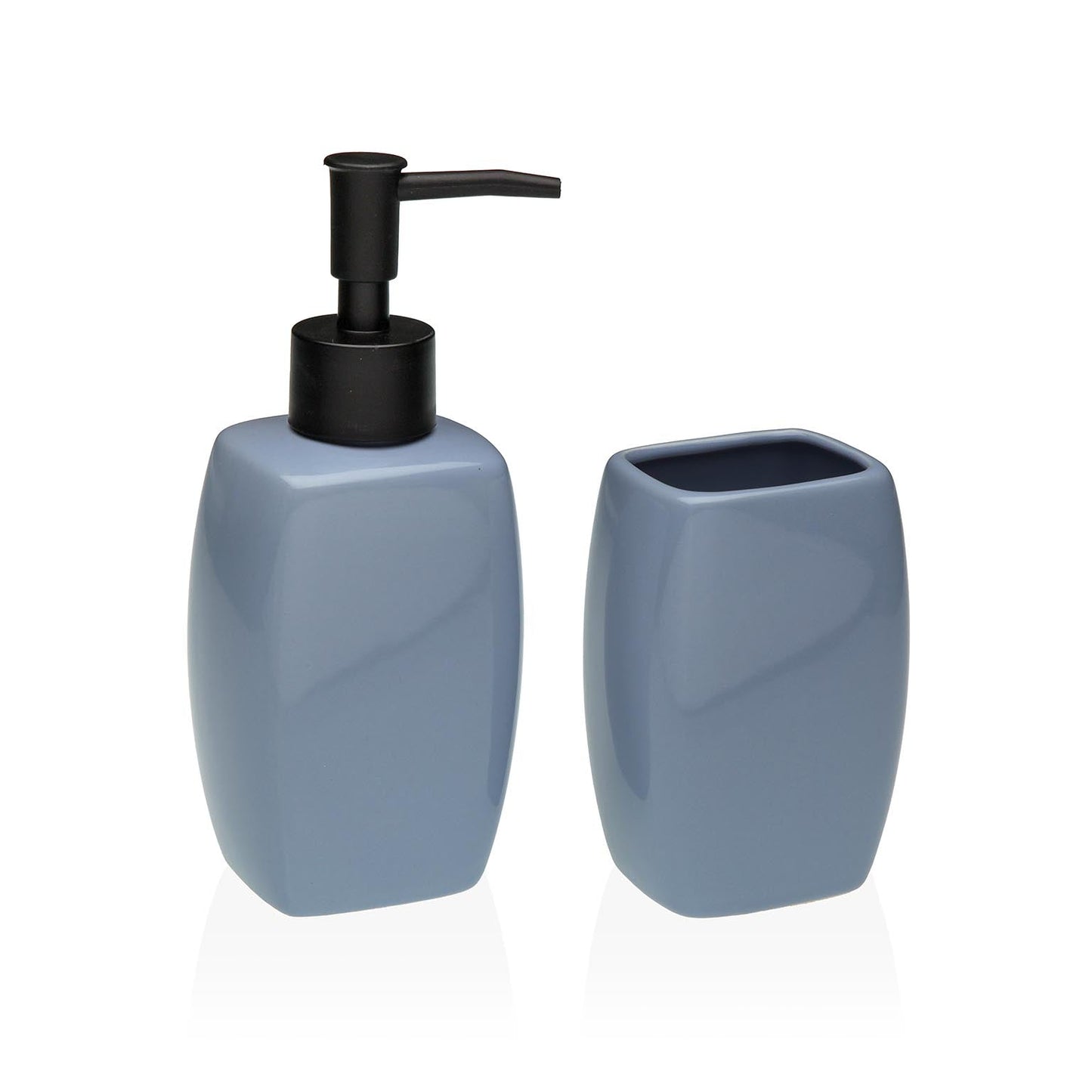 SET JABONERA Y PORTACEPILLOS AZUL Versaotoño