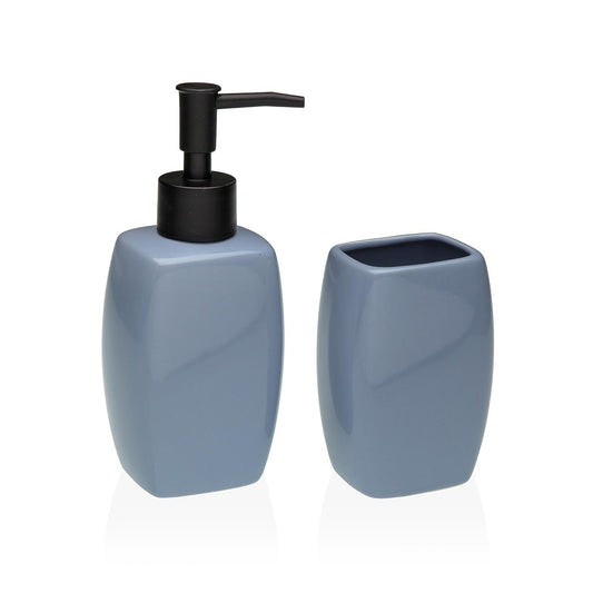 SET JABONERA Y PORTACEPILLOS AZUL Versaotoño
