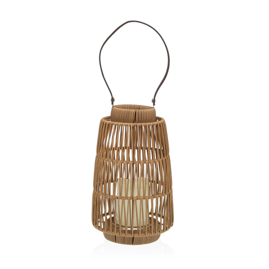 FAROLILLO CON VELA LED 27 CM LUMIA MARRON VERSA 2026 JUNIO