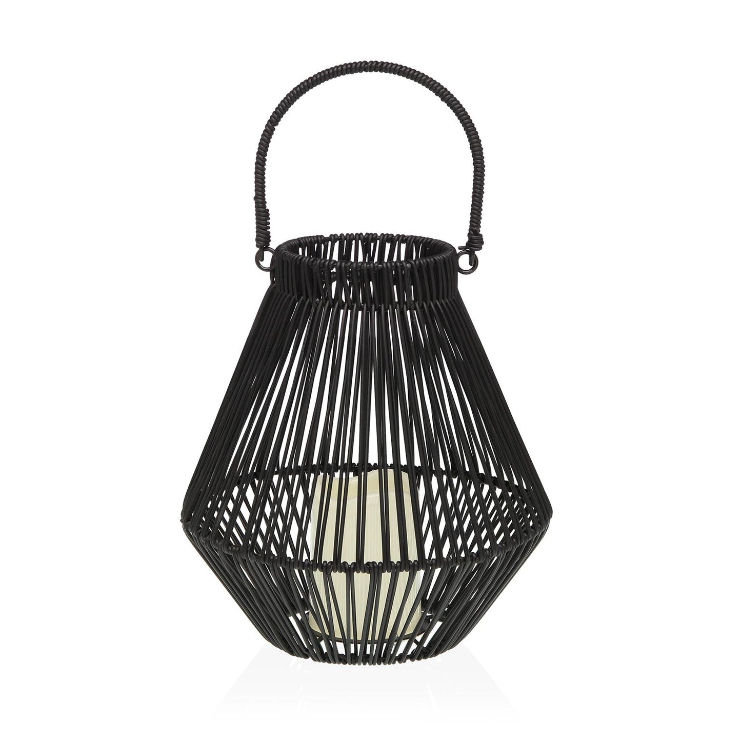 FAROLILLO CON VELA LED 26 CM NORELA NEGRO VERSA 2026 JUNIO