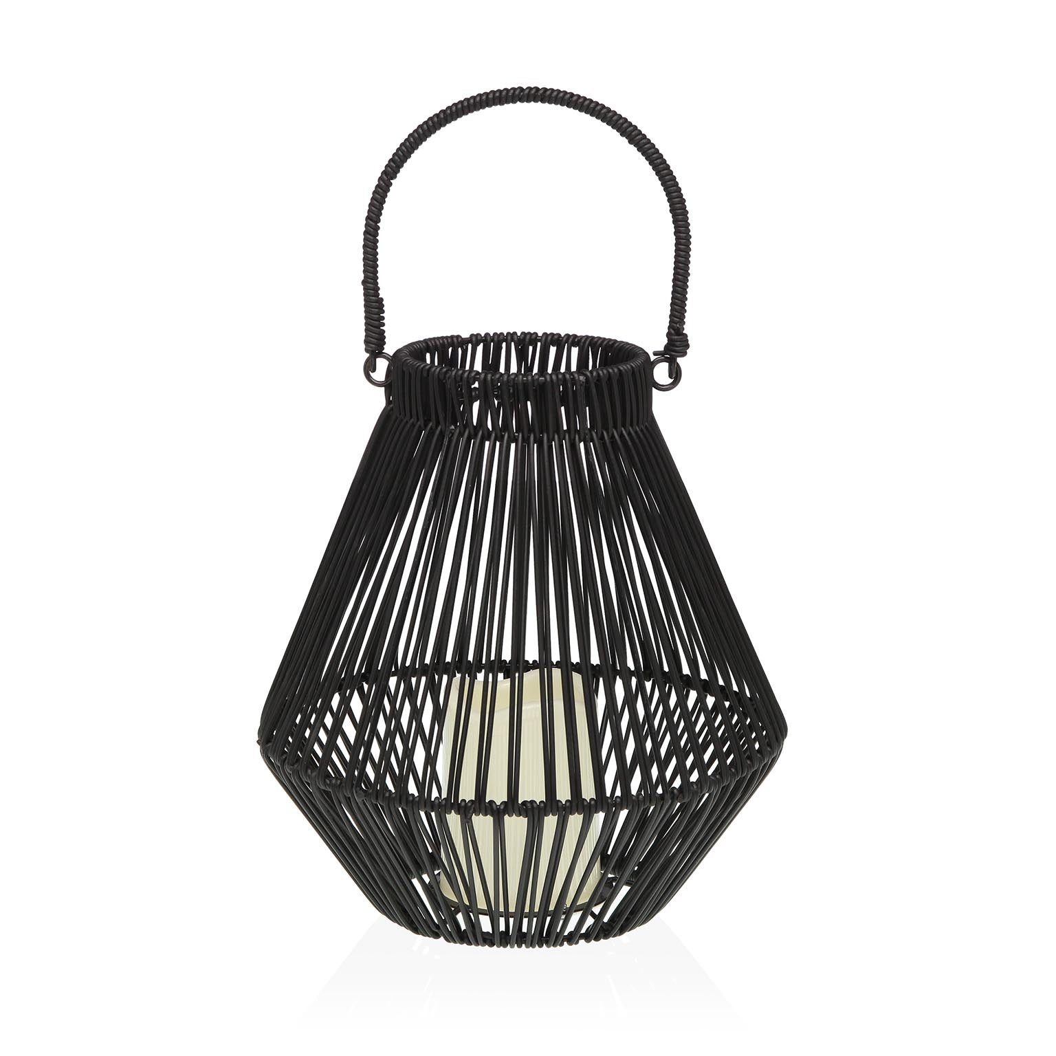 FAROLILLO CON VELA LED 26 CM NORELA NEGRO VERSA 2026 JUNIO