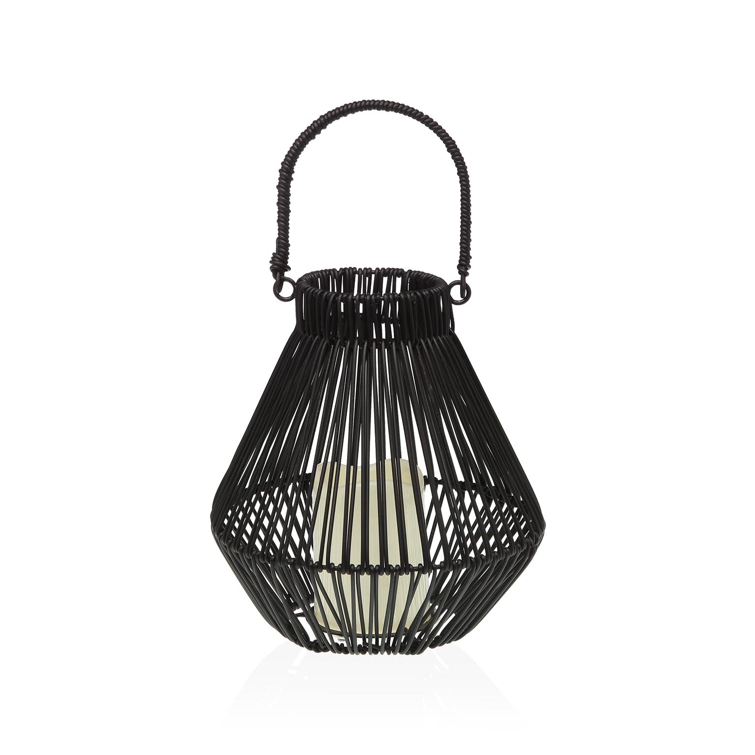 FAROLILLO CON VELA LED 23 CM NORELA NEGRO VERSA 2026 JUNIO