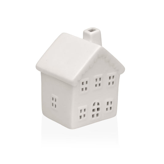 FIGURA DE CERAMICA CON LUZ LED CASA BLANCA Versaotoño