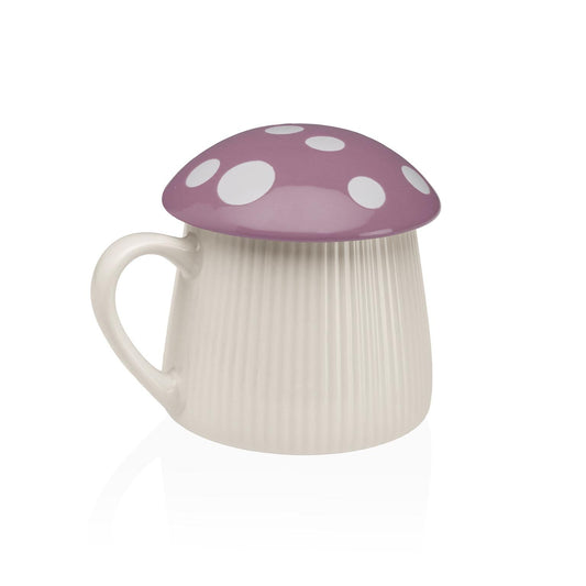 TAZA CON TAPA SETA VIOLETA Versaotoño
