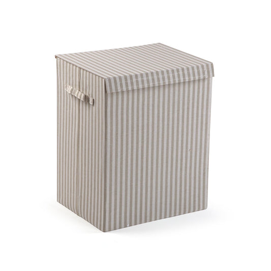 CESTO ROPA RECTANGULAR PLEGABLE  RAYAS GRIS VERSA 2026 JUNIO