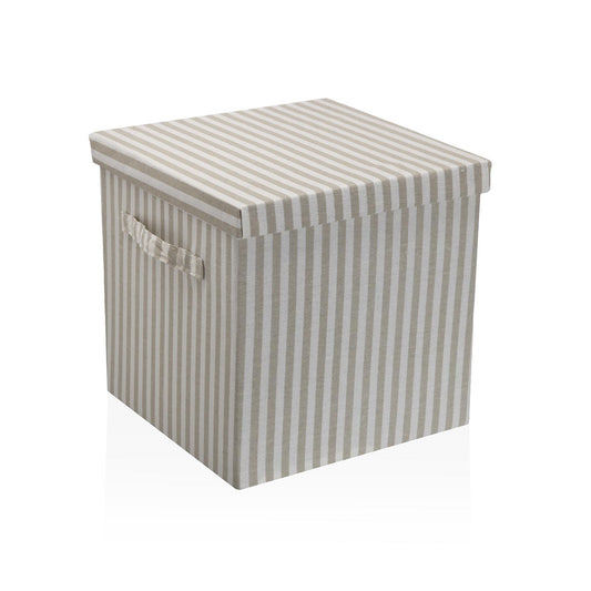 CESTA CON TAPA CUADRADA RAYAS GRIS VERSA 2026 JUNIO