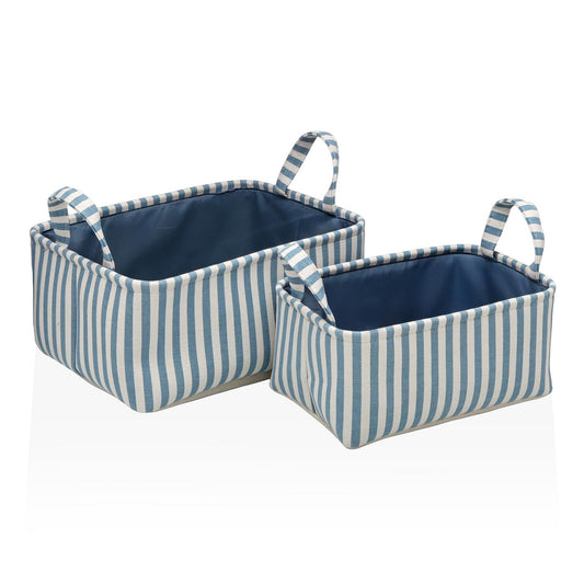 SET DOS CESTAS RAYAS AZUL VERSA 2026 JUNIO