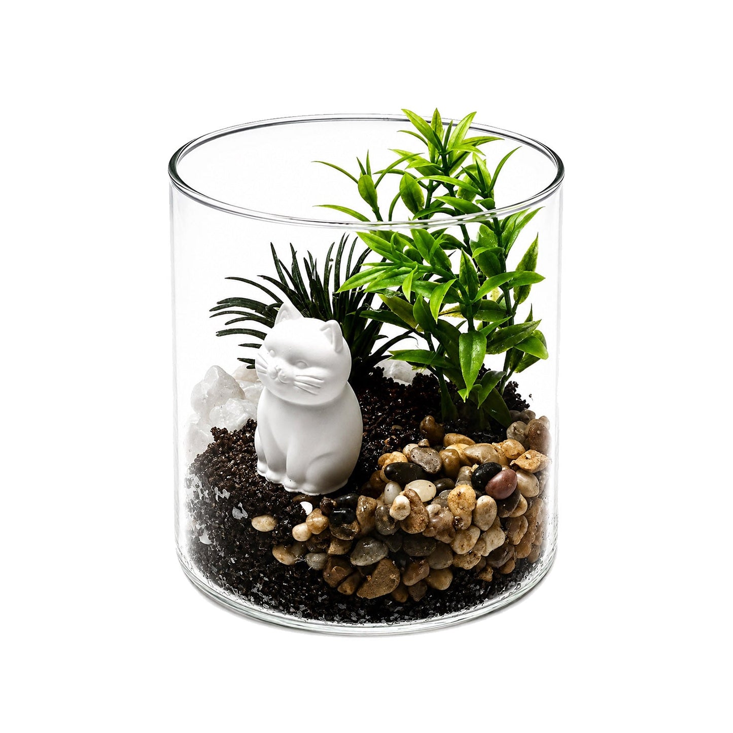 MACETA DE CRISTAL CON PLANTA Y GATO VERSA 2026 JUNIO
