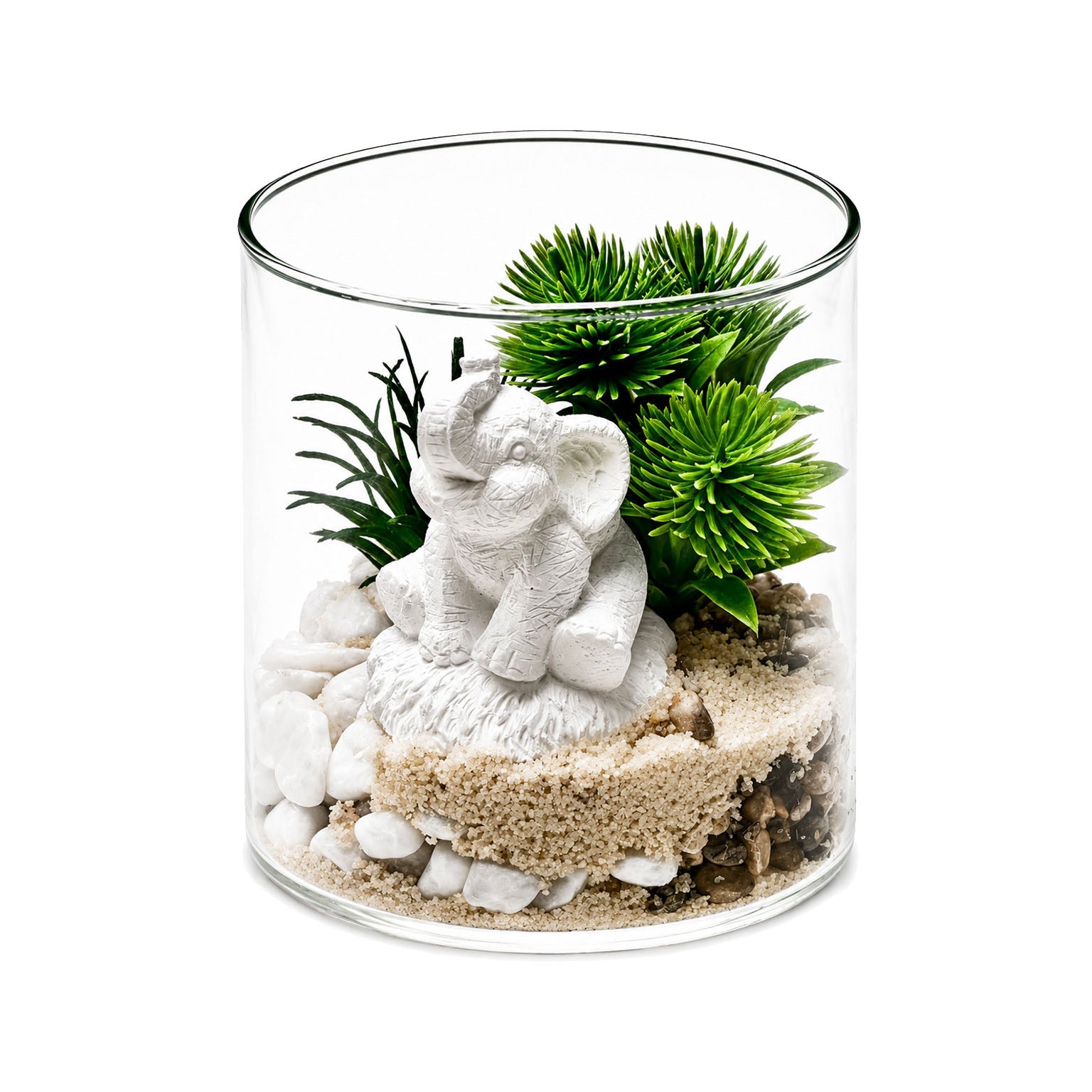 MACETA DE CRISTAL CON PLANTA Y ELEFANTE VERSA 2026 JUNIO