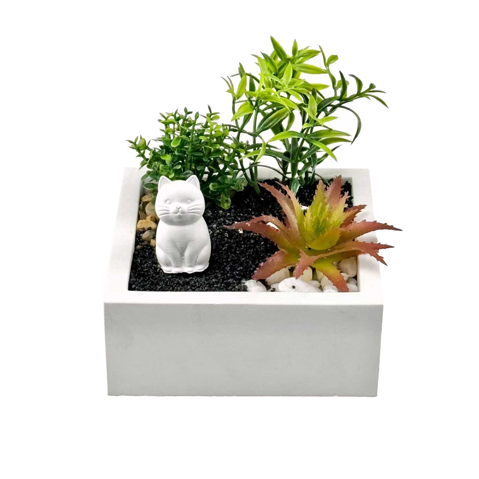 MACETA DE CEMENTO CON PLANTA Y GATO VERSA 2026 JUNIO