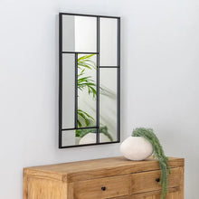 Cargar imagen en el visor de la galería, ESPEJO VENTANA VERTICAL DE DECORACION NEGRO MIRALL 90X90 ESPEJOS IXI