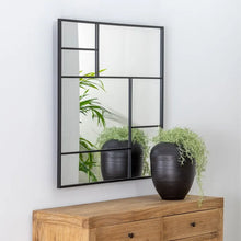 Cargar imagen en el visor de la galería, ESPEJO VENTANA VERTICAL DE DECORACION NEGRO MIRALL 90X90 ESPEJOS IXI