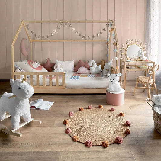 Cama intantil tipo cabaña  Bosco che admosfera febrero