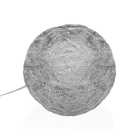 BOLA PLATEADA EN 3D LUMINOSA 20CM VERSA8NOV