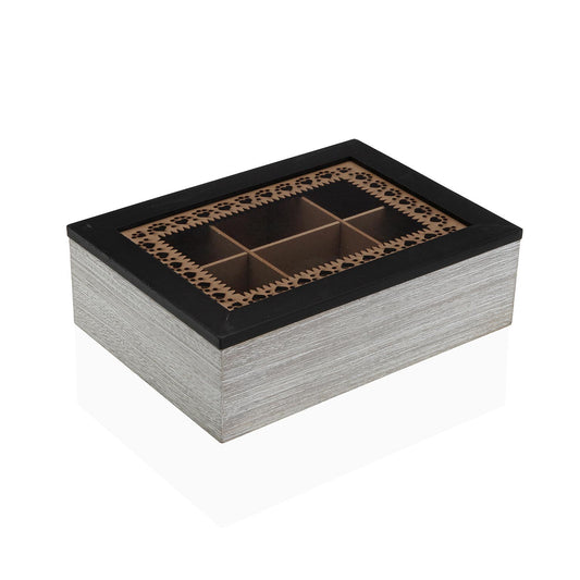CAJA DE TE CON TAPA DE CRITAL CON MARCO NEGRO VERSA8NOV