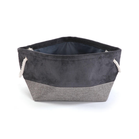 CESTA  CORDUROY  GRIS OSCURO CUADRADA VERSA8NOV